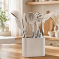 12-Piece Silicone Utensil Set with Storage Holder