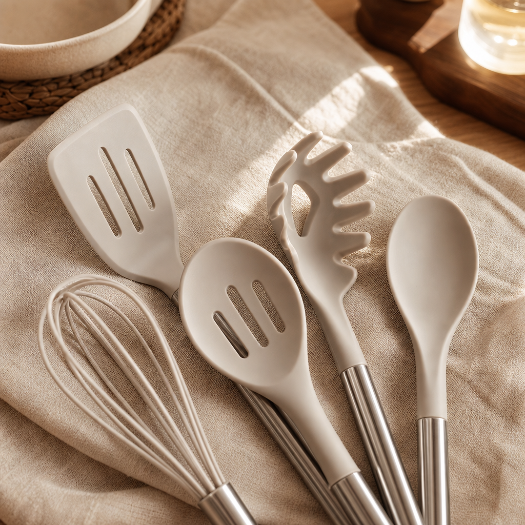 12-Piece Silicone Utensil Set with Storage Holder