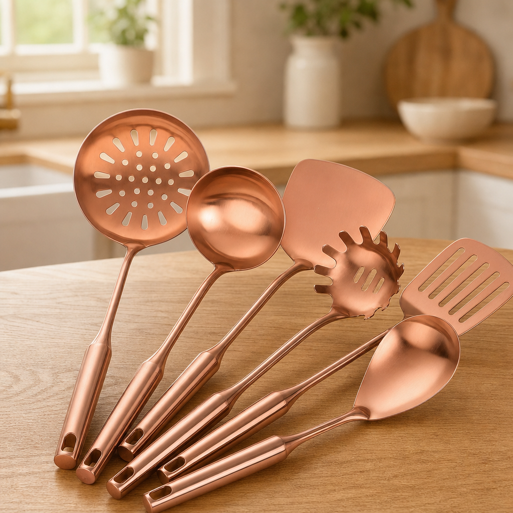 7-Piece Stainless Steel Utensil Set, Metallic Finish