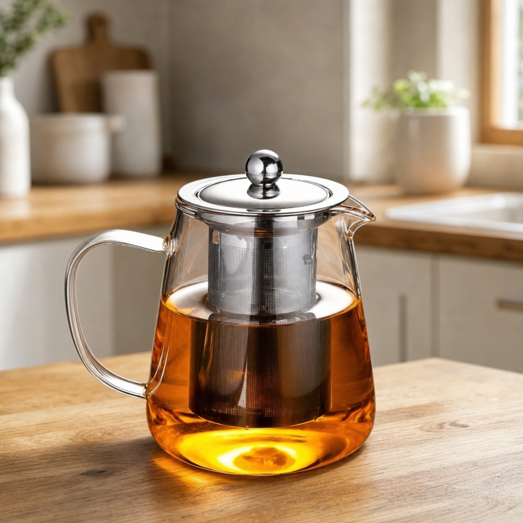 Borosilicate Glass Teapot with Stainless Steel Infuser
