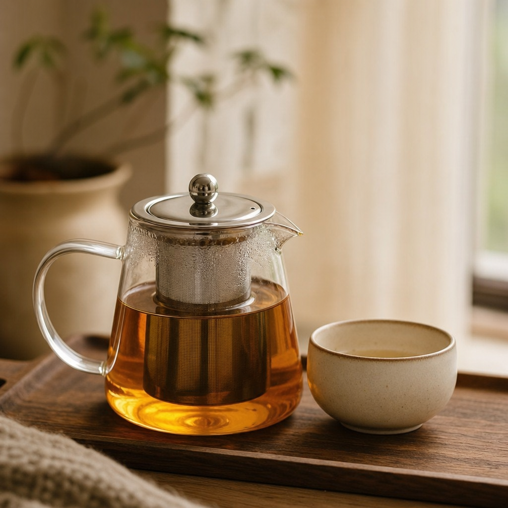 Borosilicate Glass Teapot with Stainless Steel Infuser