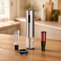 Cordless Electric Wine Opener Set with Foil Cutter and Pourer