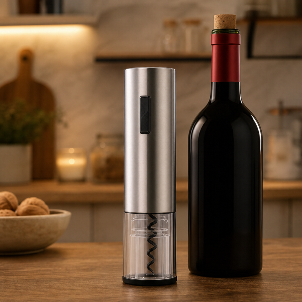 Cordless Electric Wine Opener Set with Foil Cutter and Pourer