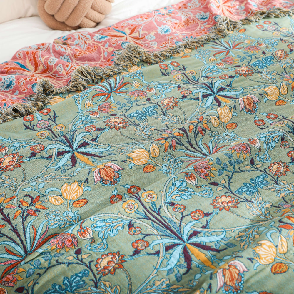 cotton-reversible-blanket-throw-floral-jacquard-breathable-fringed-img2.jpg