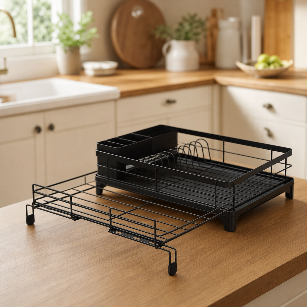 Dish Drying Rack with Drip Tray, Large Capacity