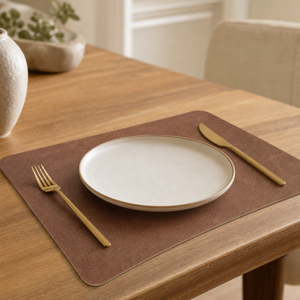 DuoMat Double-Sided Faux Leather Placemats