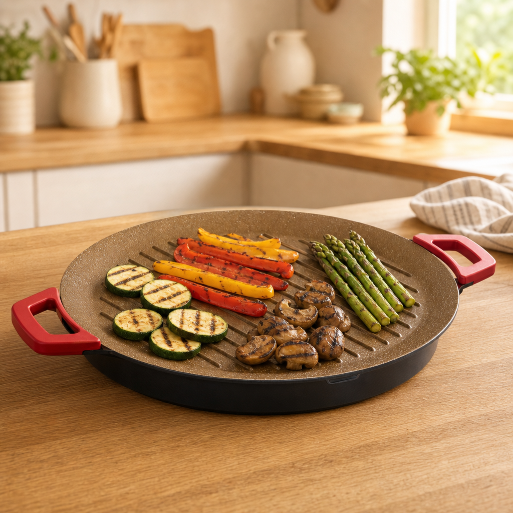 Cast Iron Electric Grill Pan for Indoor Grilling