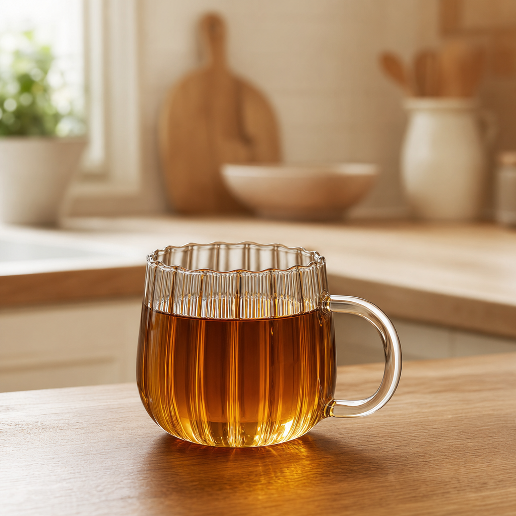 Handcrafted Glass Mug Set 350ml — Dishwasher Safe Borosilicate