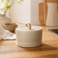 Handmade Wabi-Sabi Ceramic Storage Jar — Hemp Rope Lid Handle