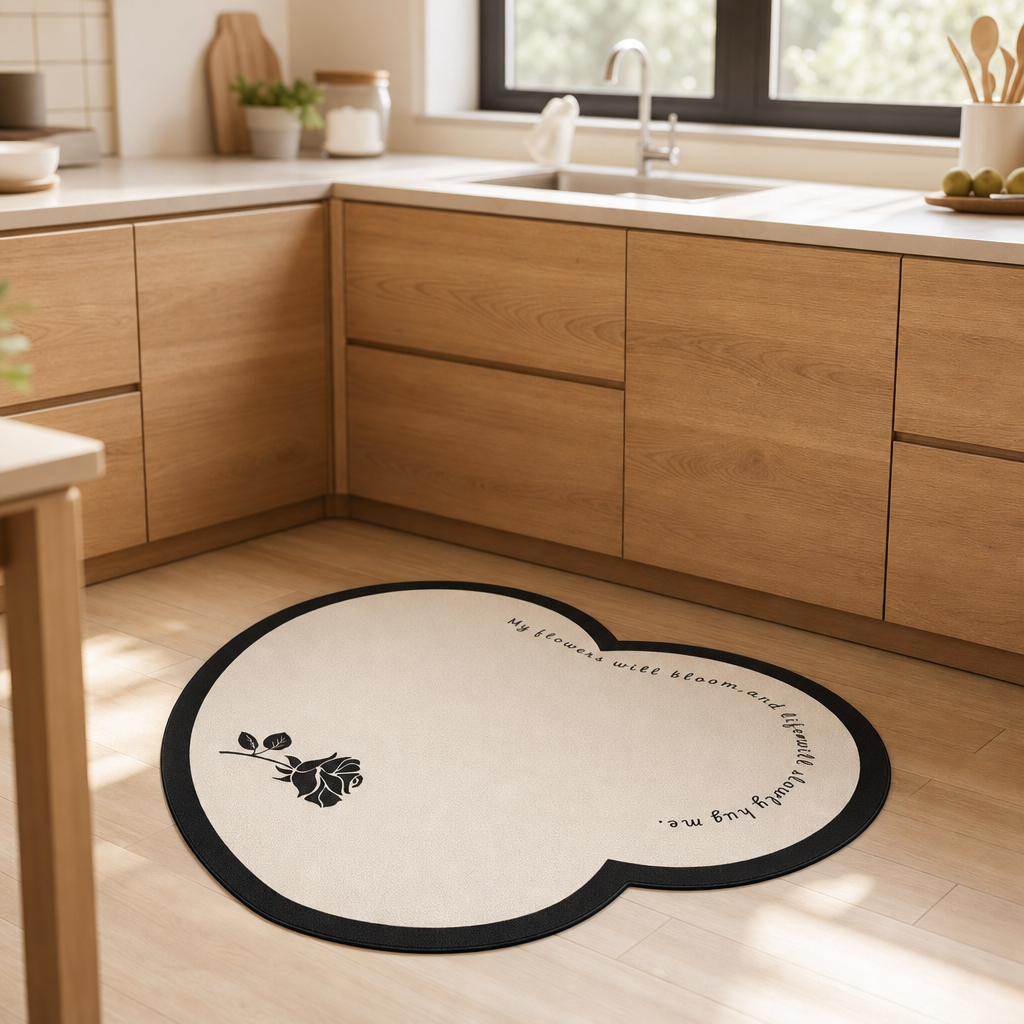 Heart-Shaped Kitchen Mat, Non-Slip