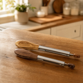 Kitchen Tong Set with Wood Handles, 9 and 12 Inch