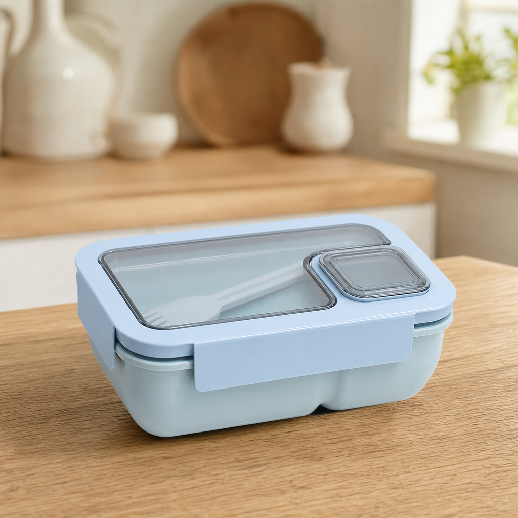 Leak-Proof Lunch Box with Built-In Cutlery