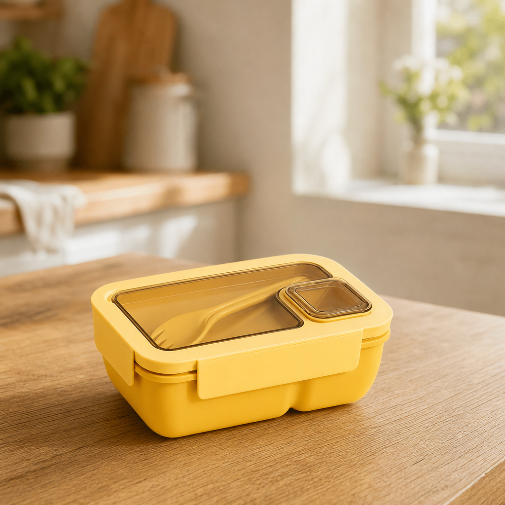 Leak-Proof Lunch Box with Built-In Cutlery