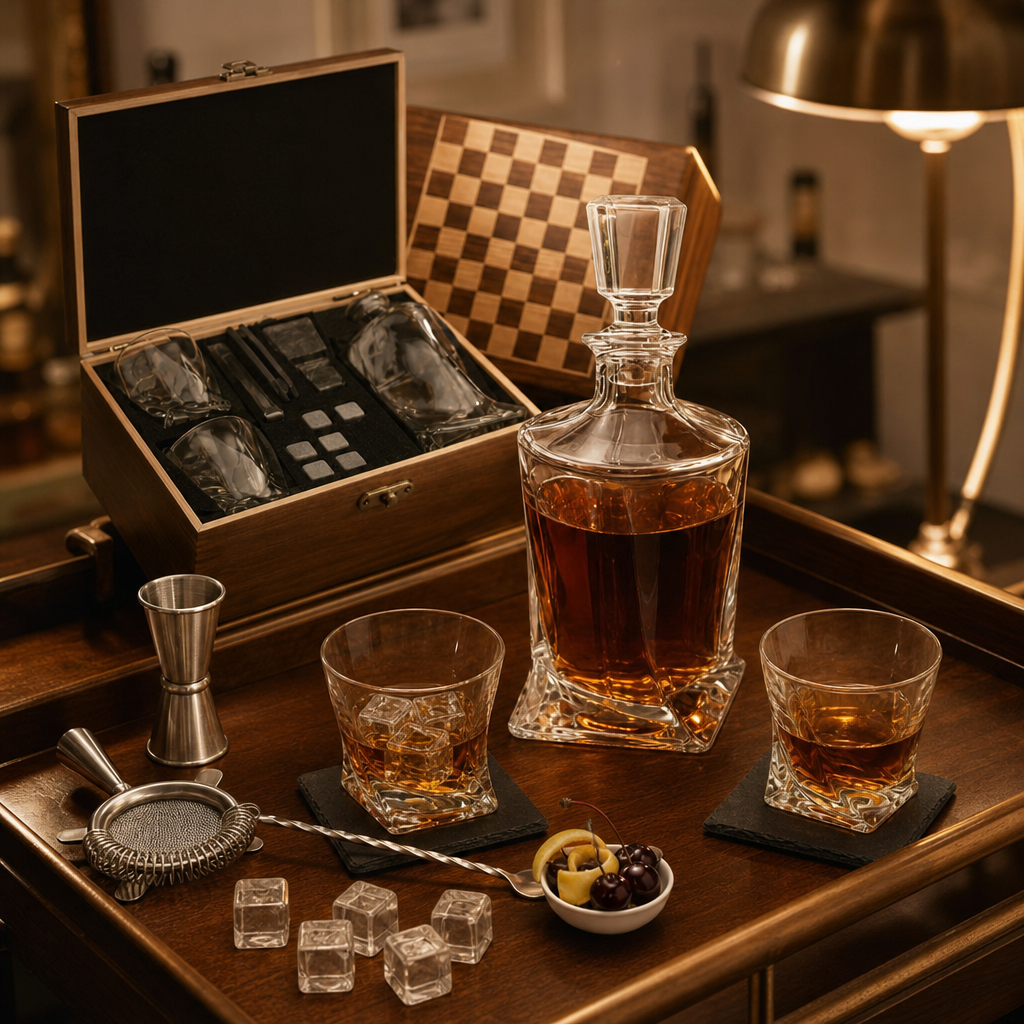 Luxury Whiskey Decanter Set with Crystal Carafe — Whiskey Stones