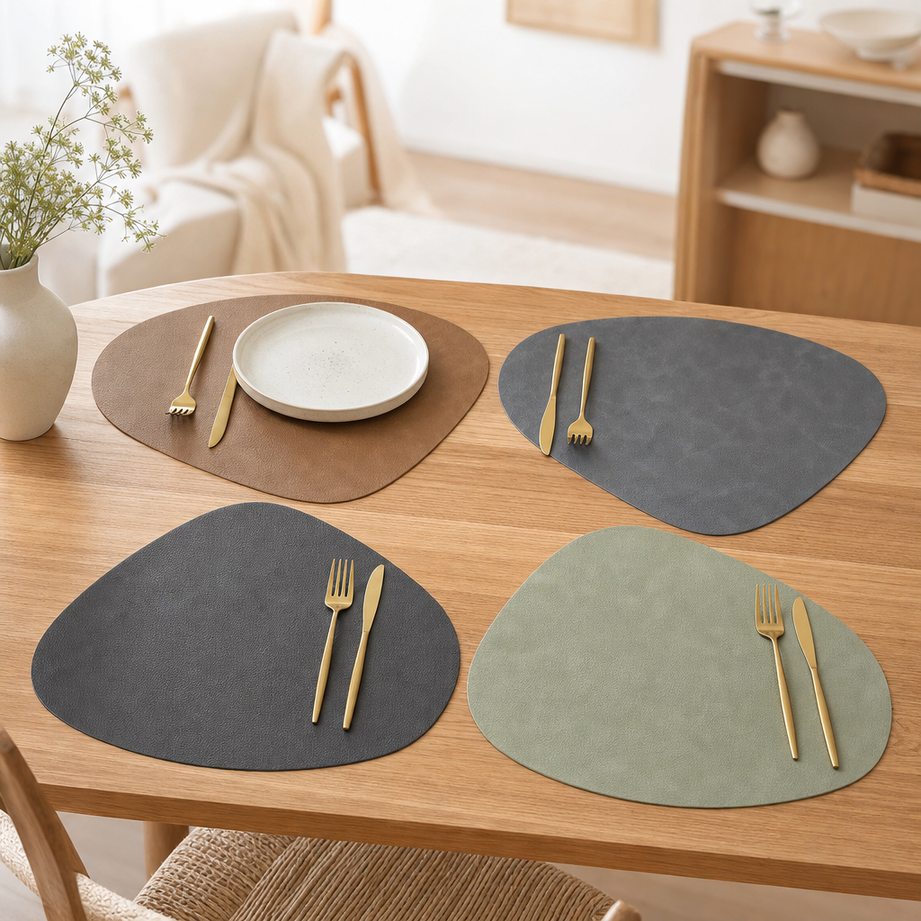 NordicDrop Double-Sided Faux Leather Placemats