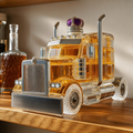 Semi Truck Glass Whiskey Bottle, 12 oz