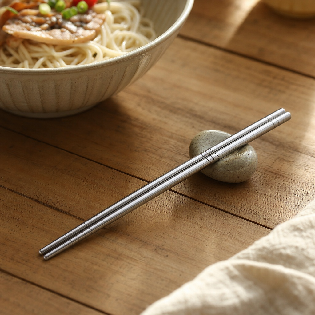 Stainless Steel Chopsticks, Set of 5 Pairs