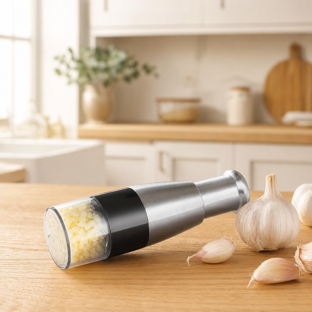 Stainless Steel Garlic Press with Detachable Parts