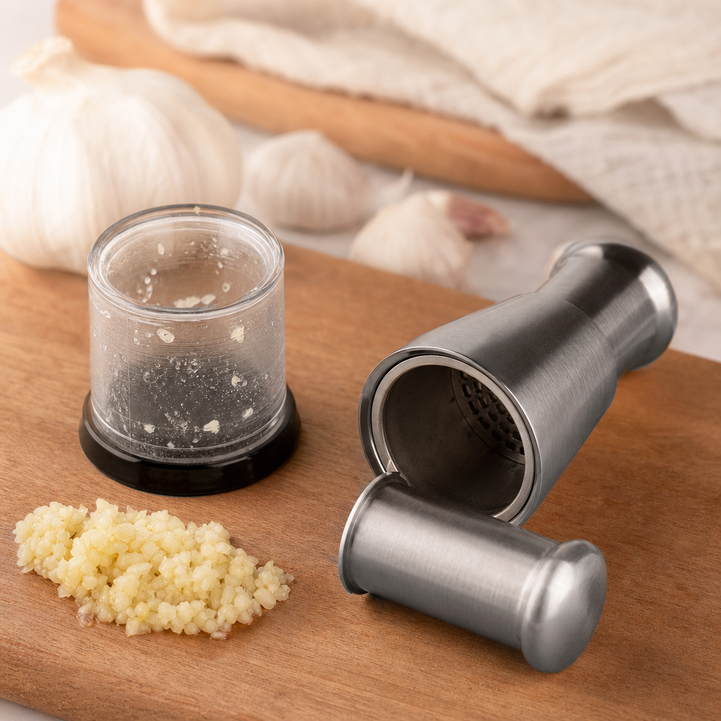 Stainless Steel Garlic Press with Detachable Parts