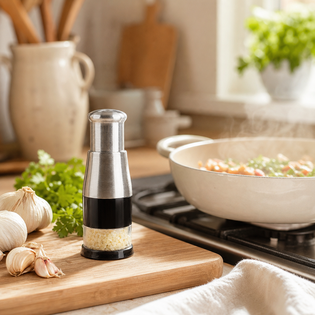 Stainless Steel Garlic Press with Detachable Parts