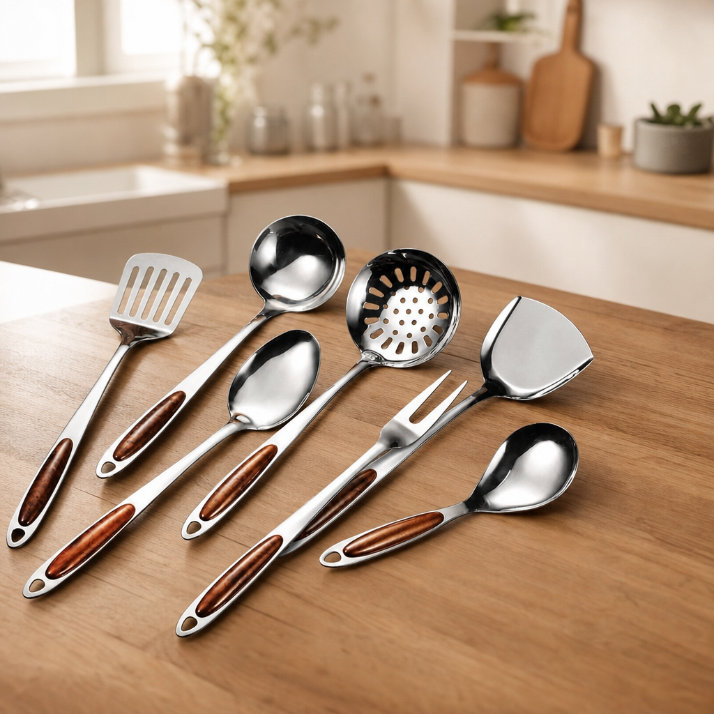 Stainless Steel Kitchen Utensil Set, 5 to 8 Pieces