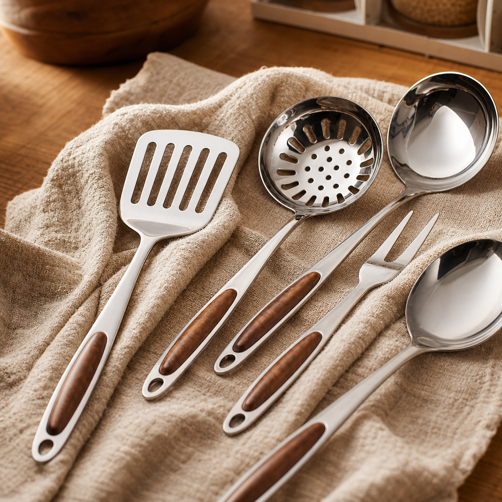 Stainless Steel Kitchen Utensil Set, 5 to 8 Pieces