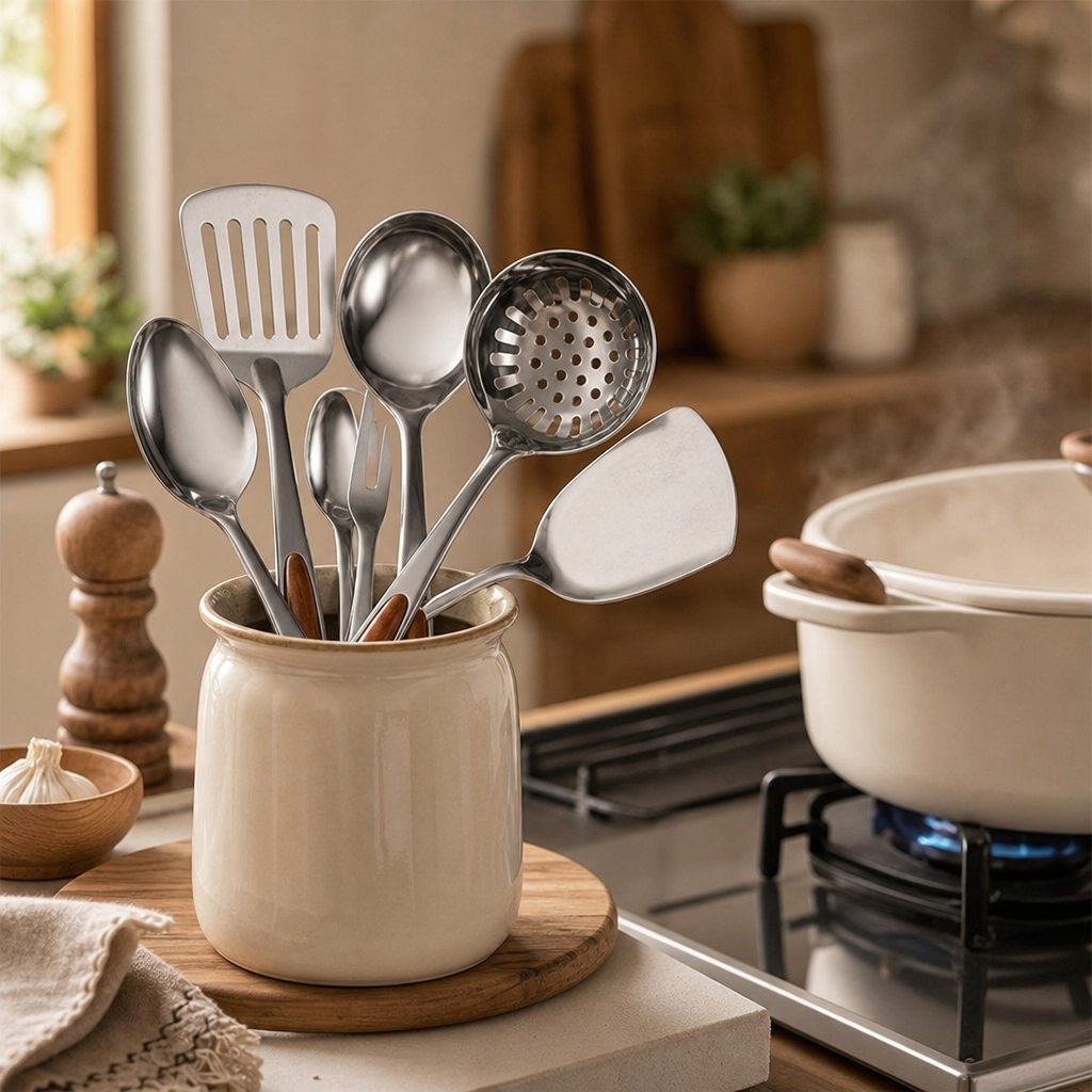 Stainless Steel Kitchen Utensil Set, 5 to 8 Pieces