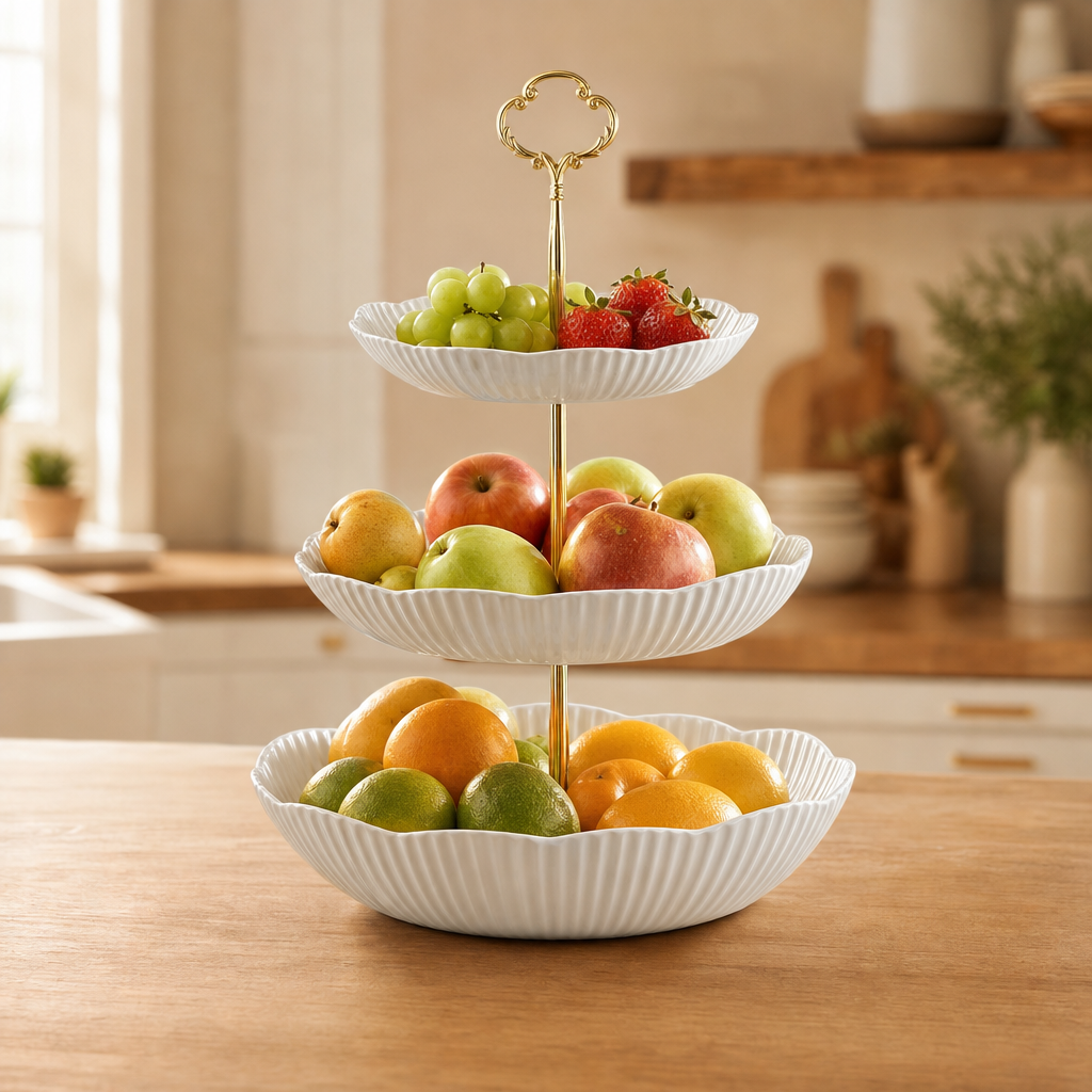 Tiered Countertop Fruit Basket, 2 or 3 Layers