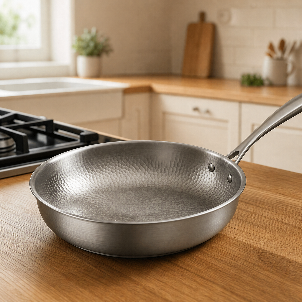 Tri-Ply Stainless Steel Frying Pan, Coating-Free