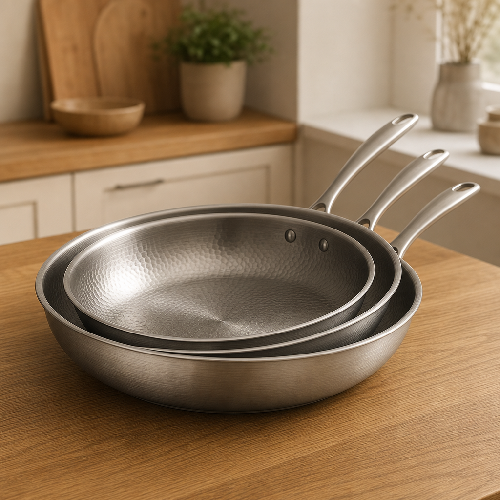 Tri-Ply Stainless Steel Frying Pan, Coating-Free