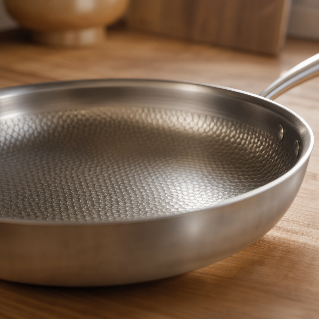 Uncoated Titanium Frying Pan with Hammered Finish